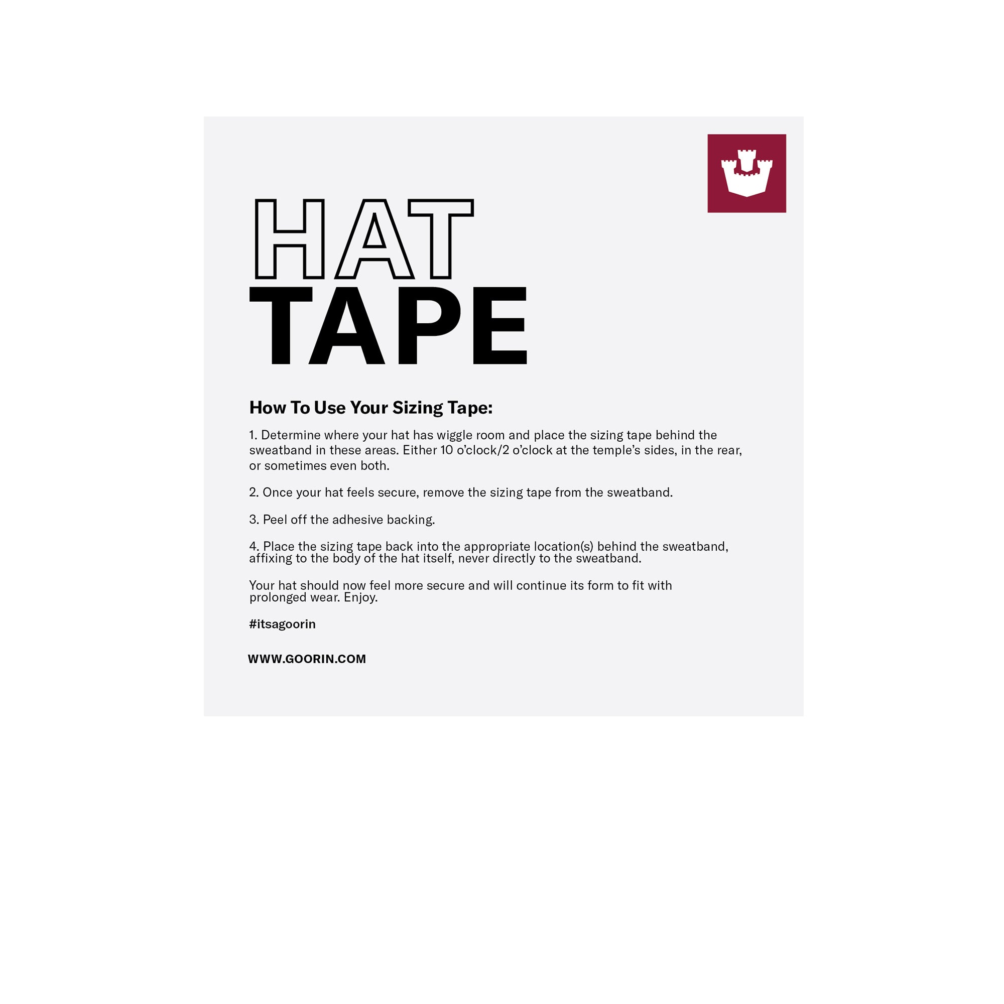Adhesive Hat Tape for Secure Fit